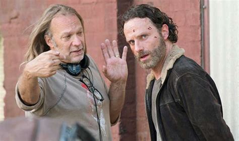 Greg Nicotero and Andrew Lincoln on set of The Walking Dead